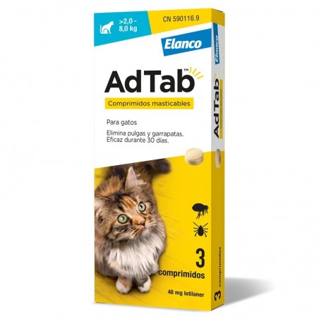 ADTAB 3 COMPRIMIDOS ANTIPARASITARIOS GATOS - Imagen 2